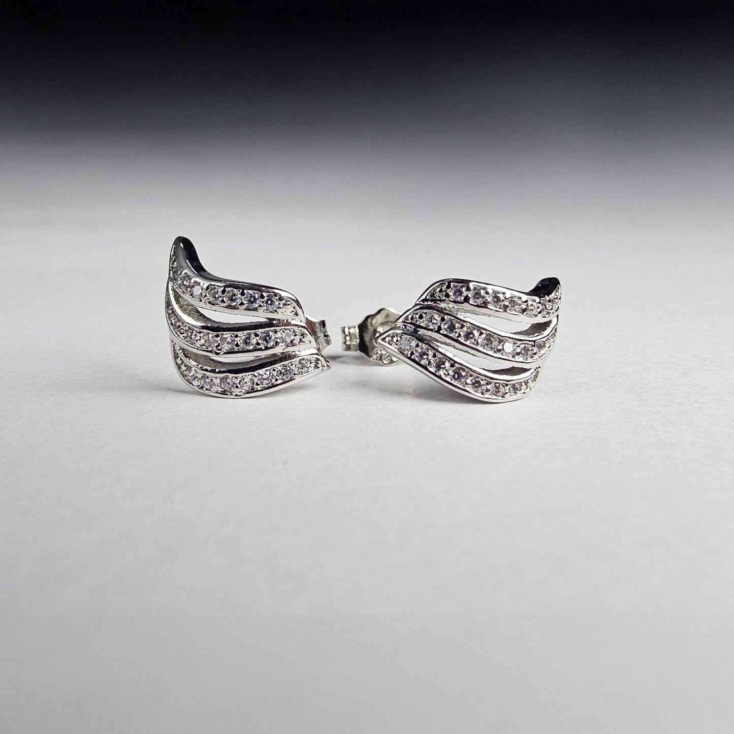 The Silver Wave Korean Stud Earrings
