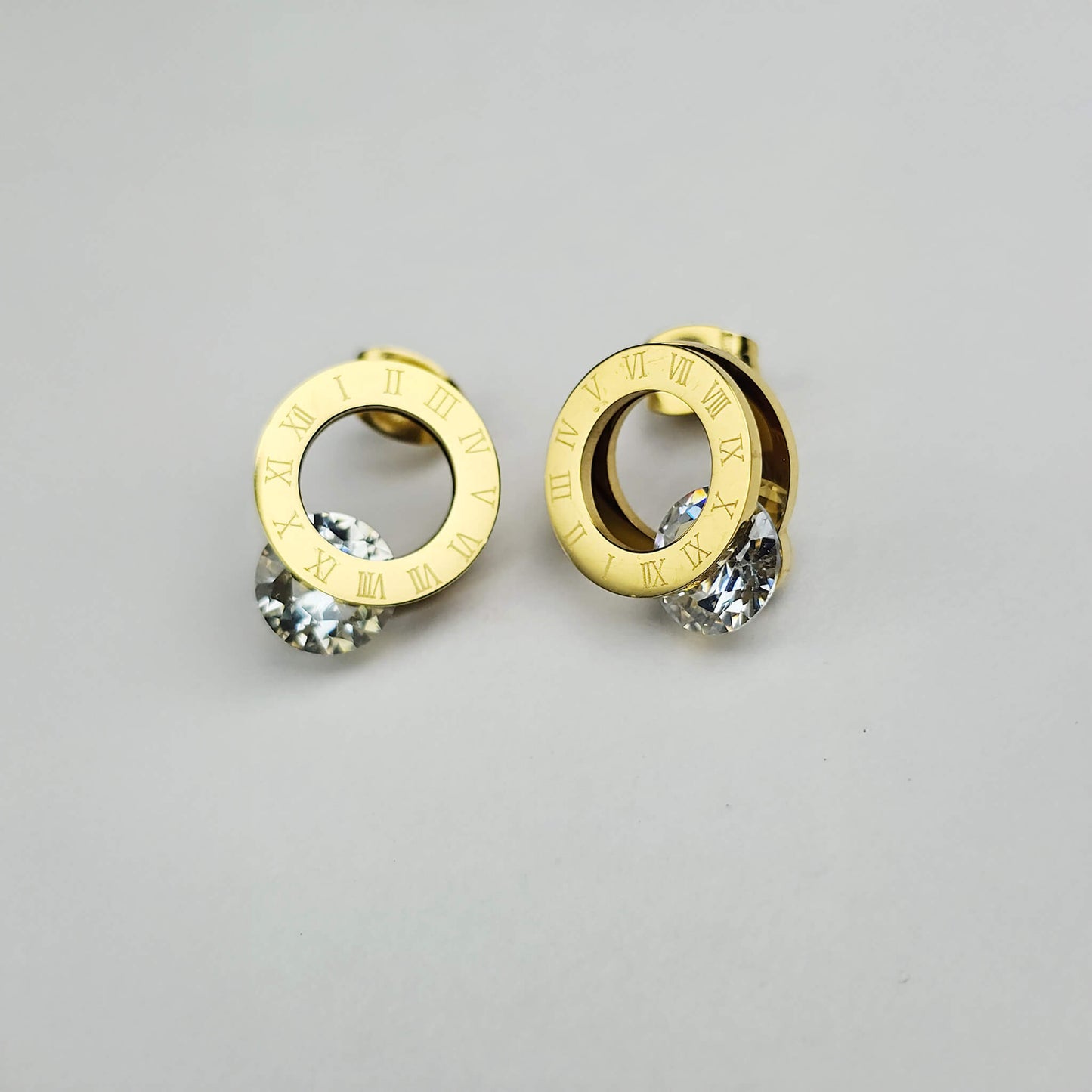 The Timeless Roman Numeral CZ Stud Earrings