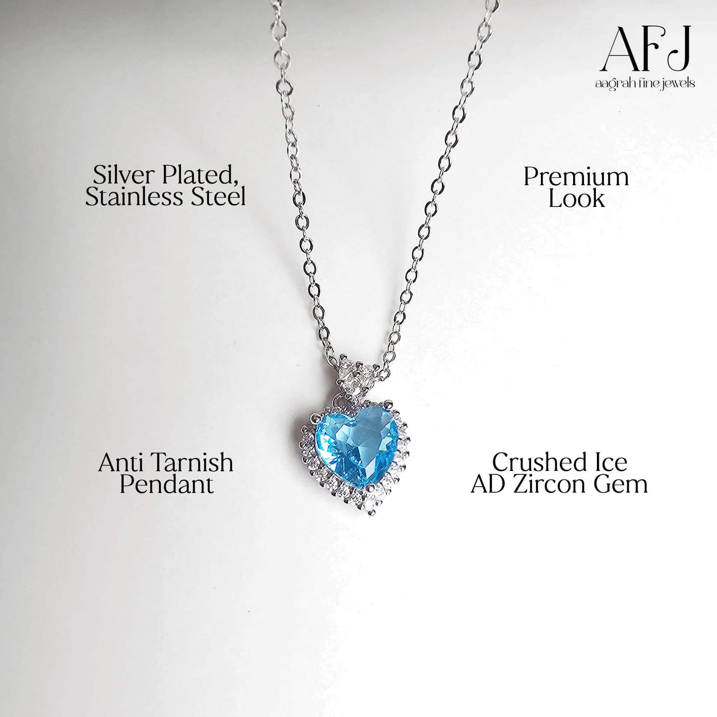 The Enchanted Blue Heart Pendant Necklace