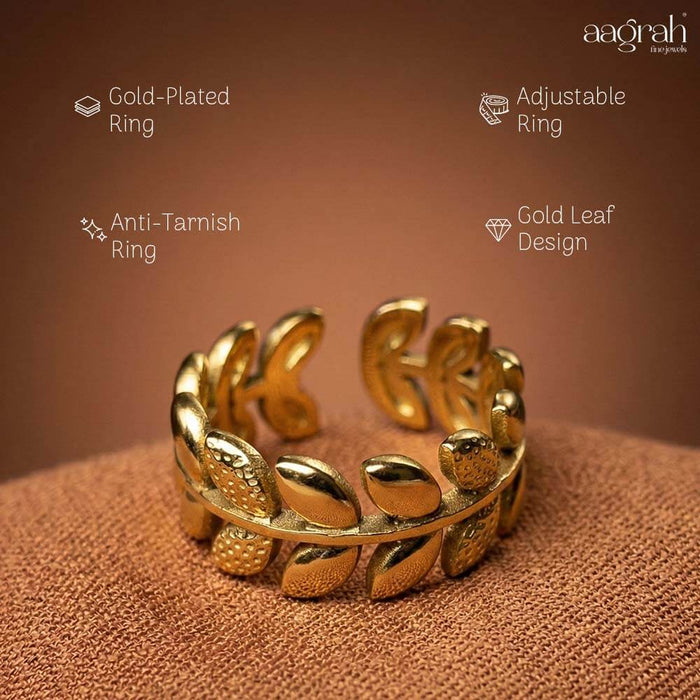 The Aurelia Leaf Adjustable Ring