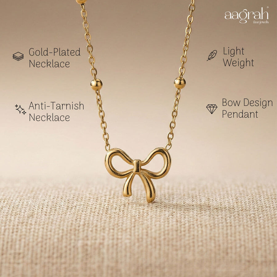 The Elegant Infinity Bow Pendant Necklace