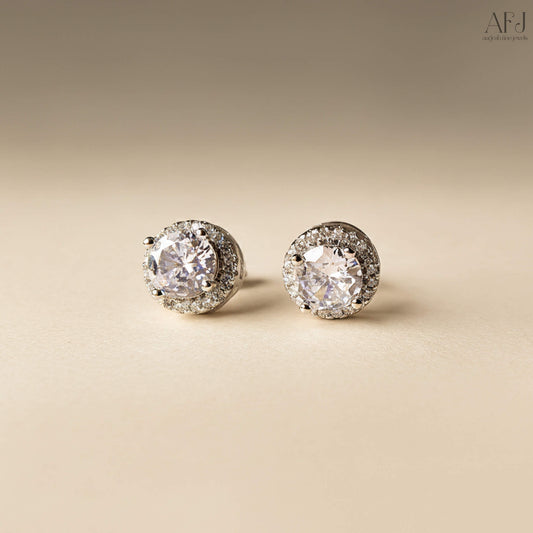 The Classic Round Halo Stud Earrings