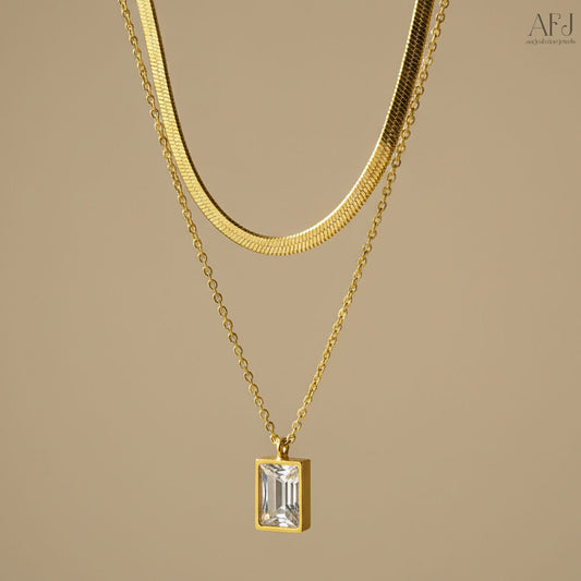 The Luxe White Emerald Layered Necklace