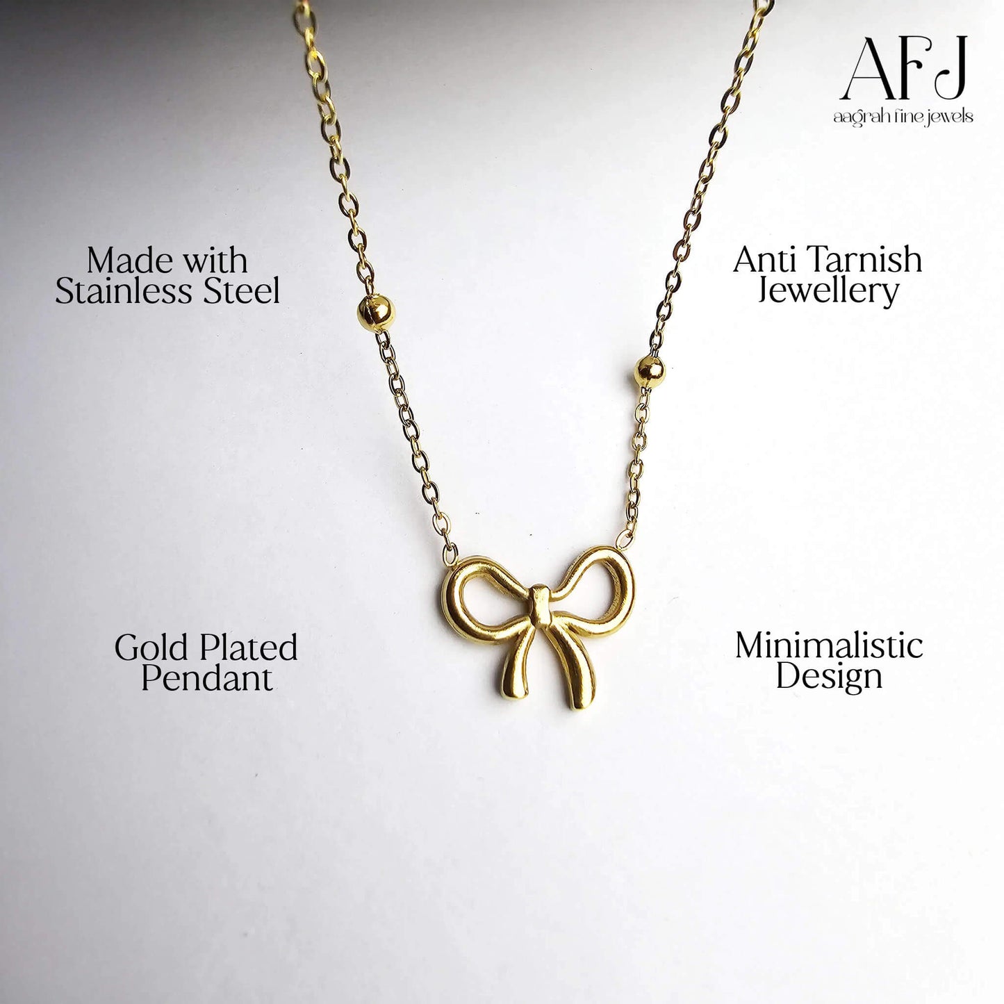 The Elegant Infinity Bow Pendant Necklace
