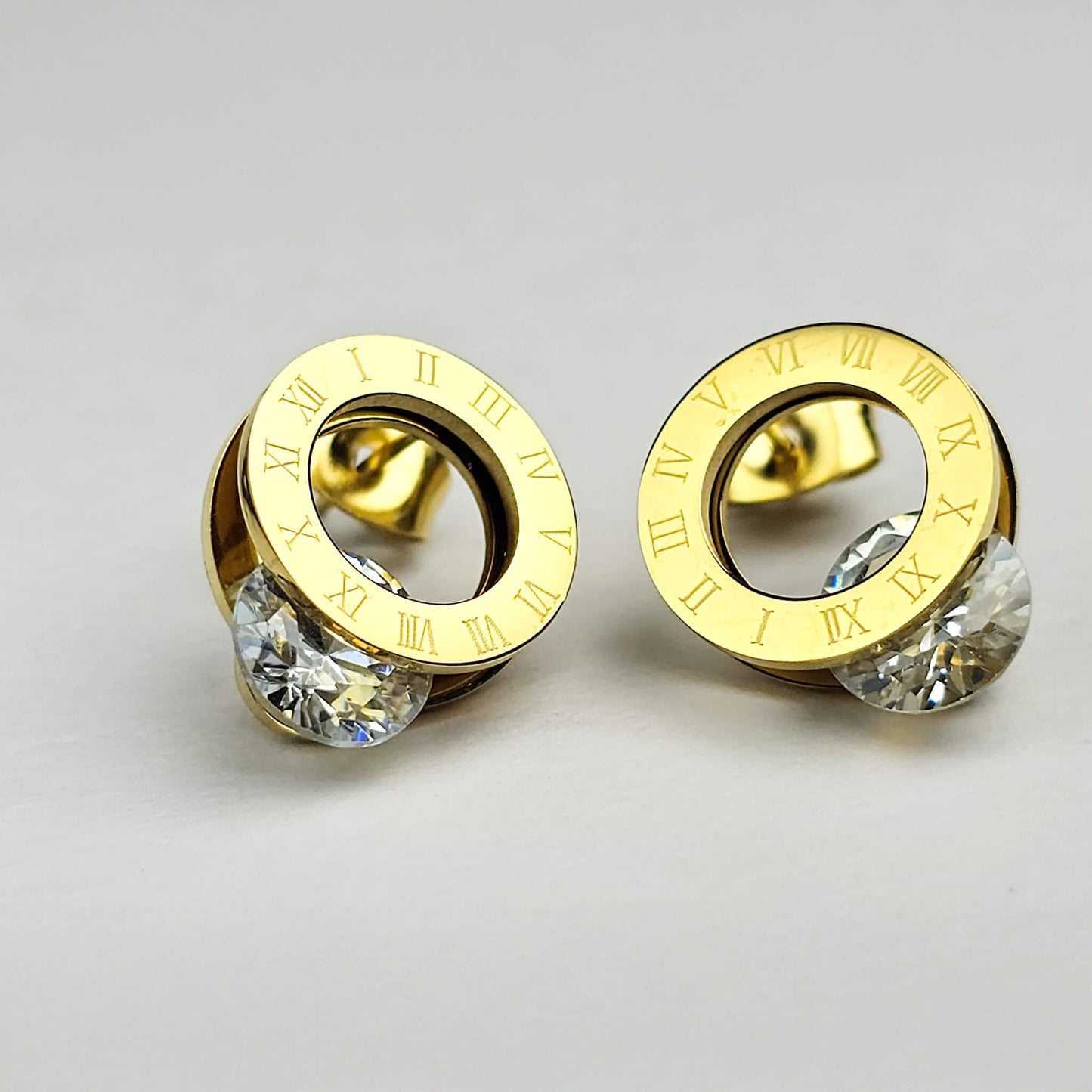 The Timeless Roman Numeral CZ Stud Earrings