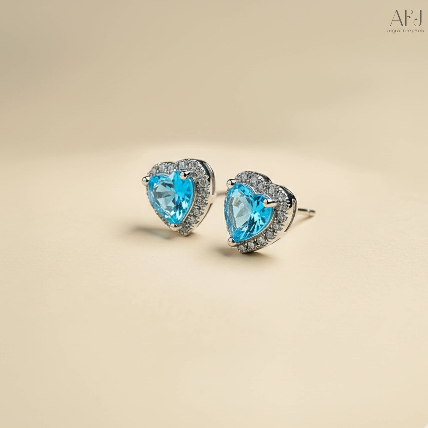 The Azure Heart Stud Earrings