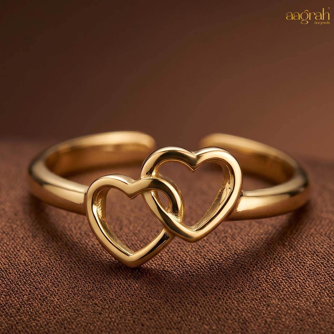 The Duo Heart Adjustable Ring
