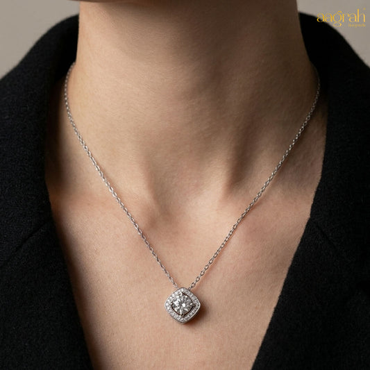 The Radiant Square Solitaire Pendant Necklace