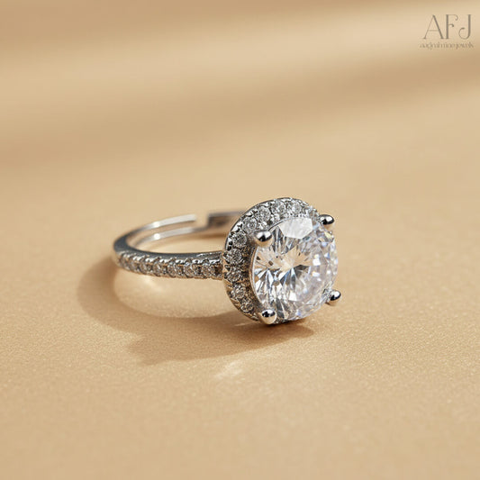 Celeste Halo Silver Ring