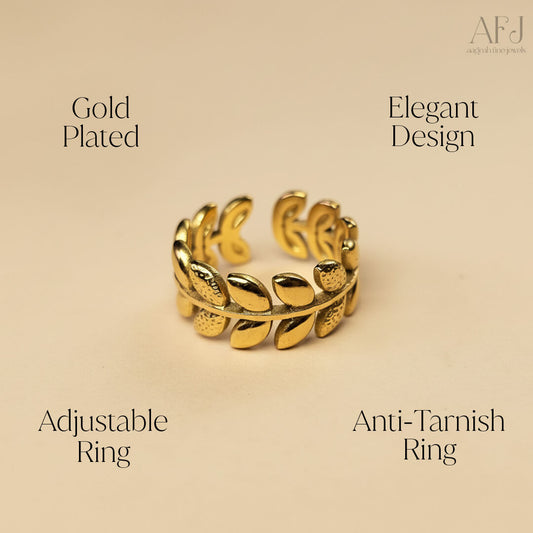 The Aurelia Leaf Adjustable Ring