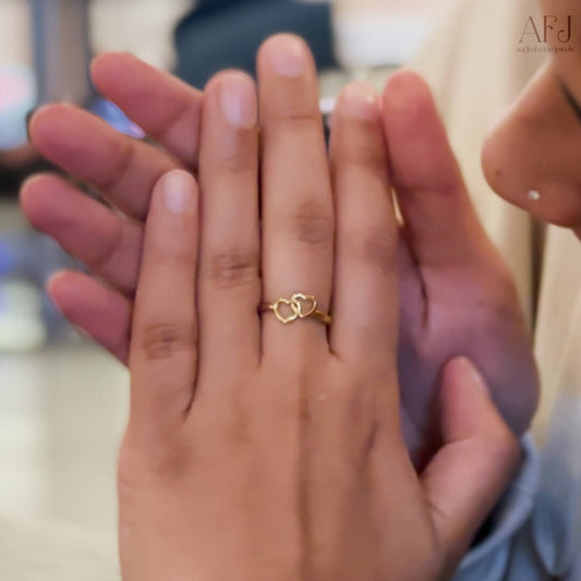 The Duo Heart Adjustable Ring