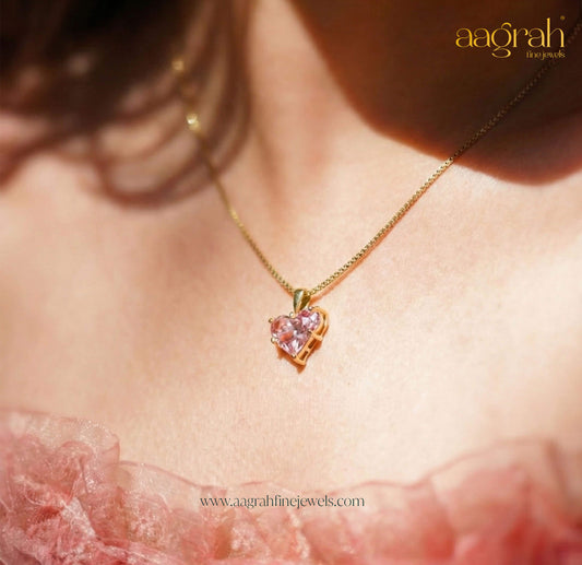 The Blush Heart Gold Pendant Necklace
