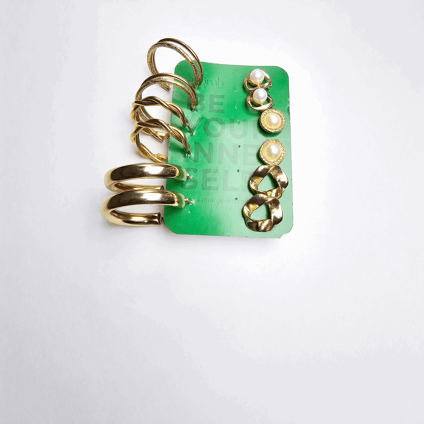 The Chic 6-Pair Gold Plated Earring Set - Aagrah Jewels™