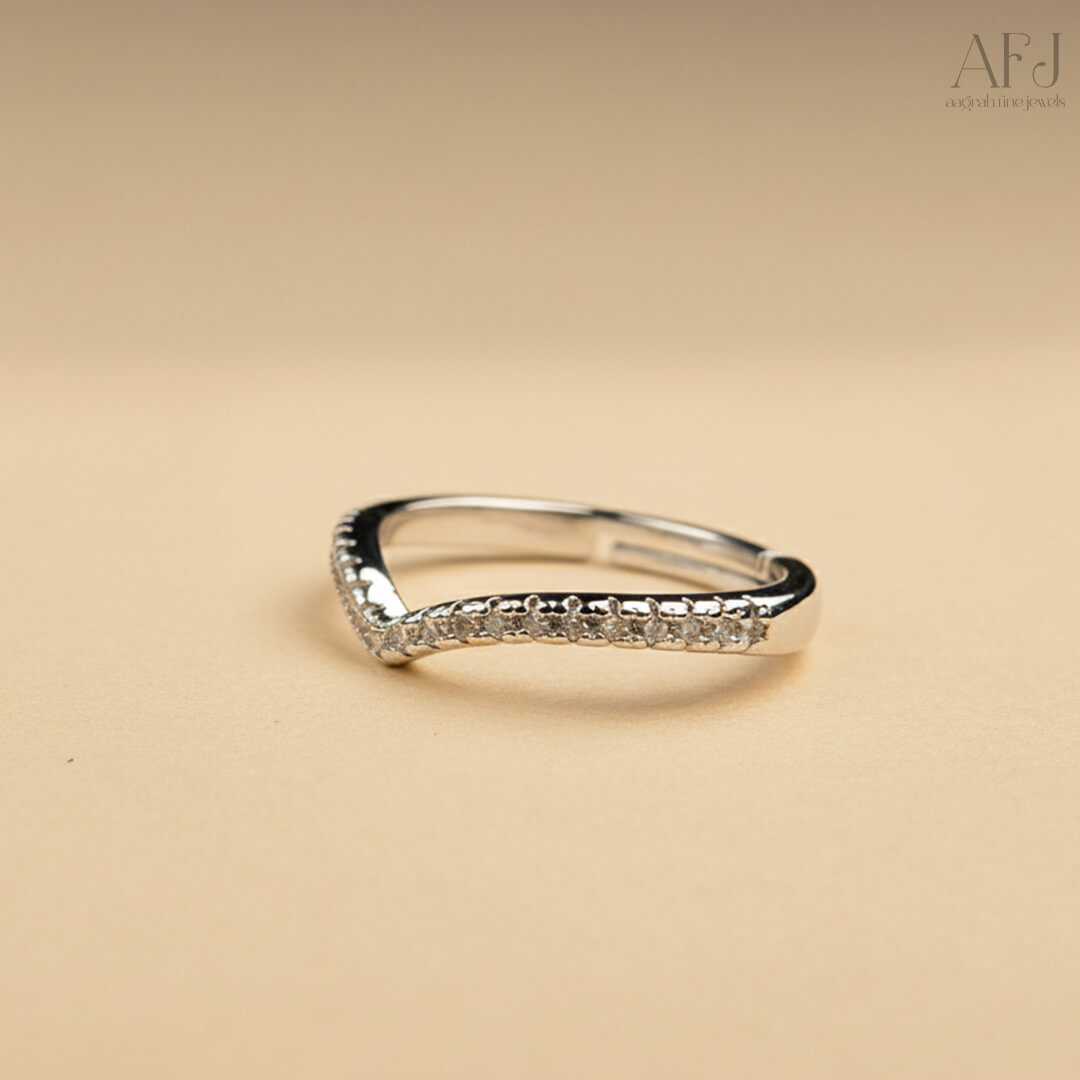 Celeste V-Shaped Korean Ring