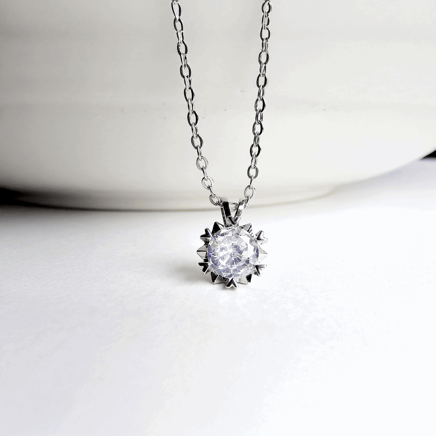 The Radiant Solitaire American Diamond Pendant - Aagrah Jewels™