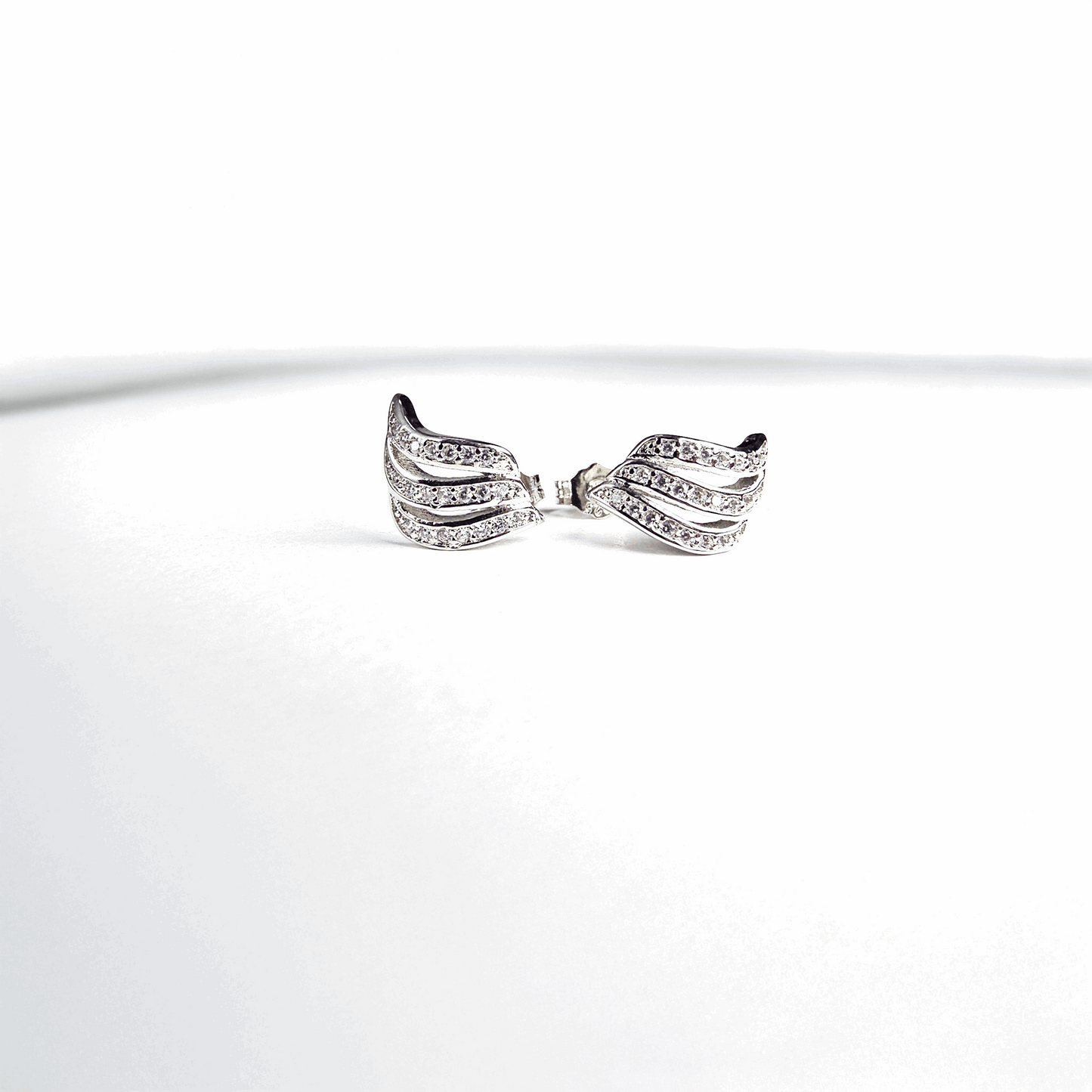 The Silver Wave Korean Stud Earrings - Aagrah Jewels™