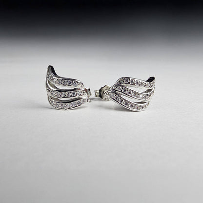 The Silver Wave Korean Stud Earrings