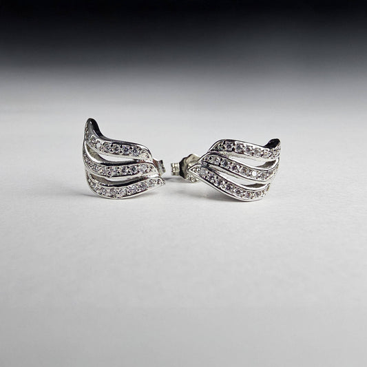 The Silver Wave Korean Stud Earrings