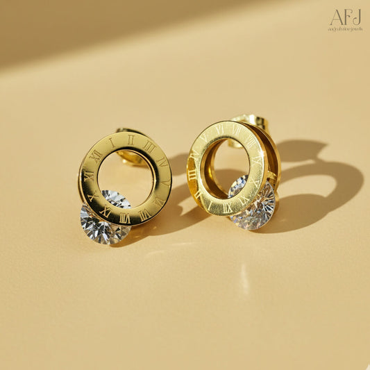 The Timeless Roman Numeral CZ Stud Earrings