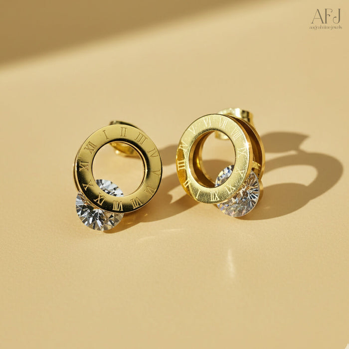 The Timeless Roman Numeral CZ Stud Earrings