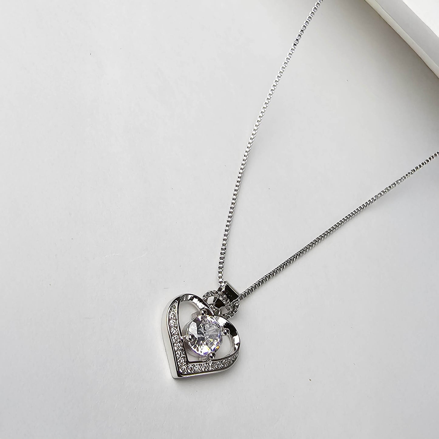 Luna Halo Heart Pendant