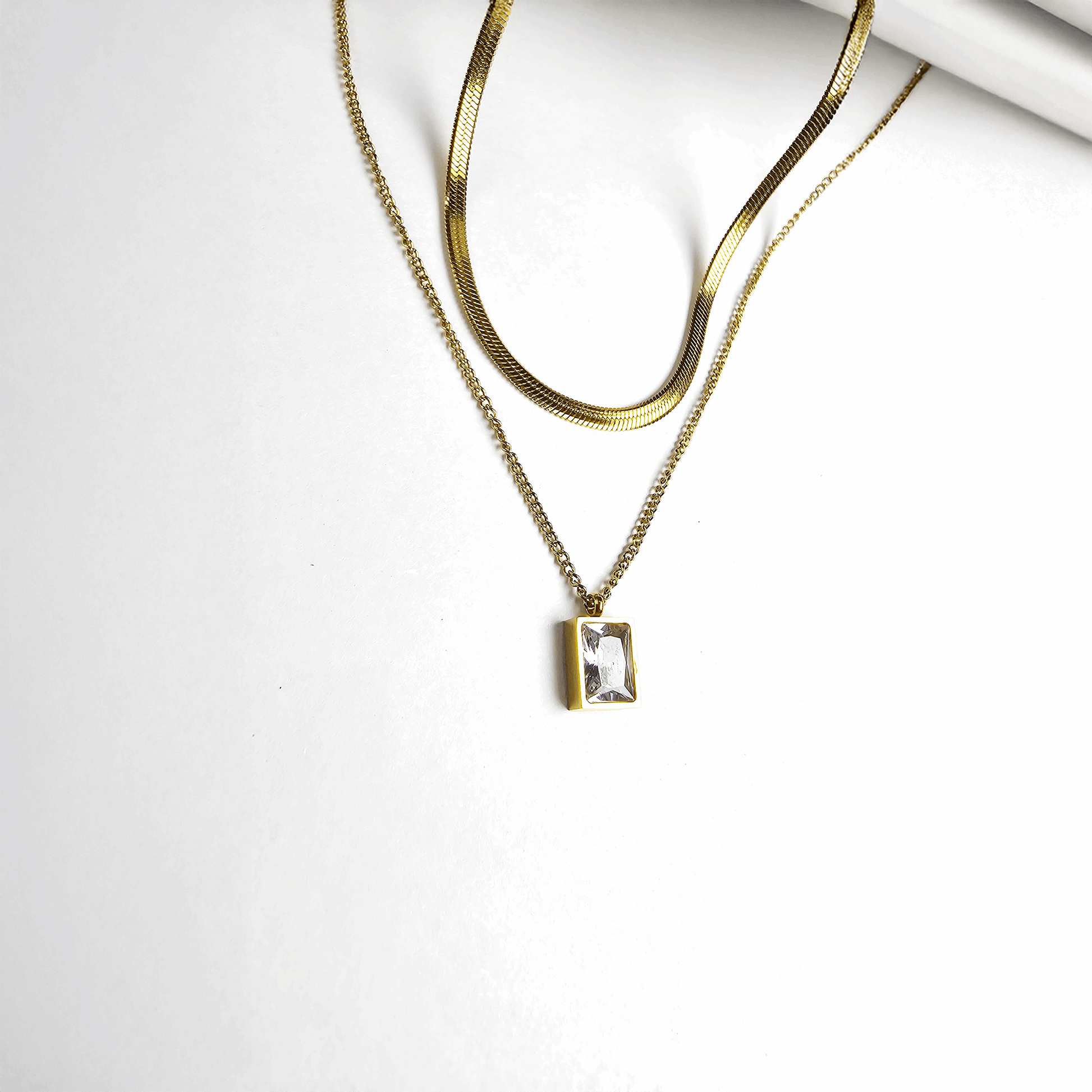 The Luxe White Emerald Layered Necklace - Aagrah Jewels™