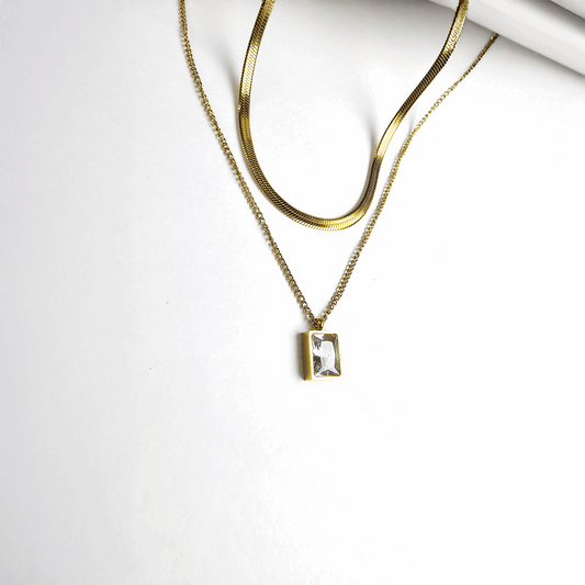 The Luxe White Emerald Layered Necklace - Aagrah Jewels™