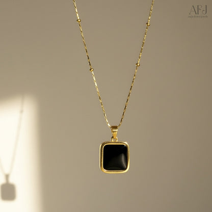 The Noir Luxe Geometric Pendant