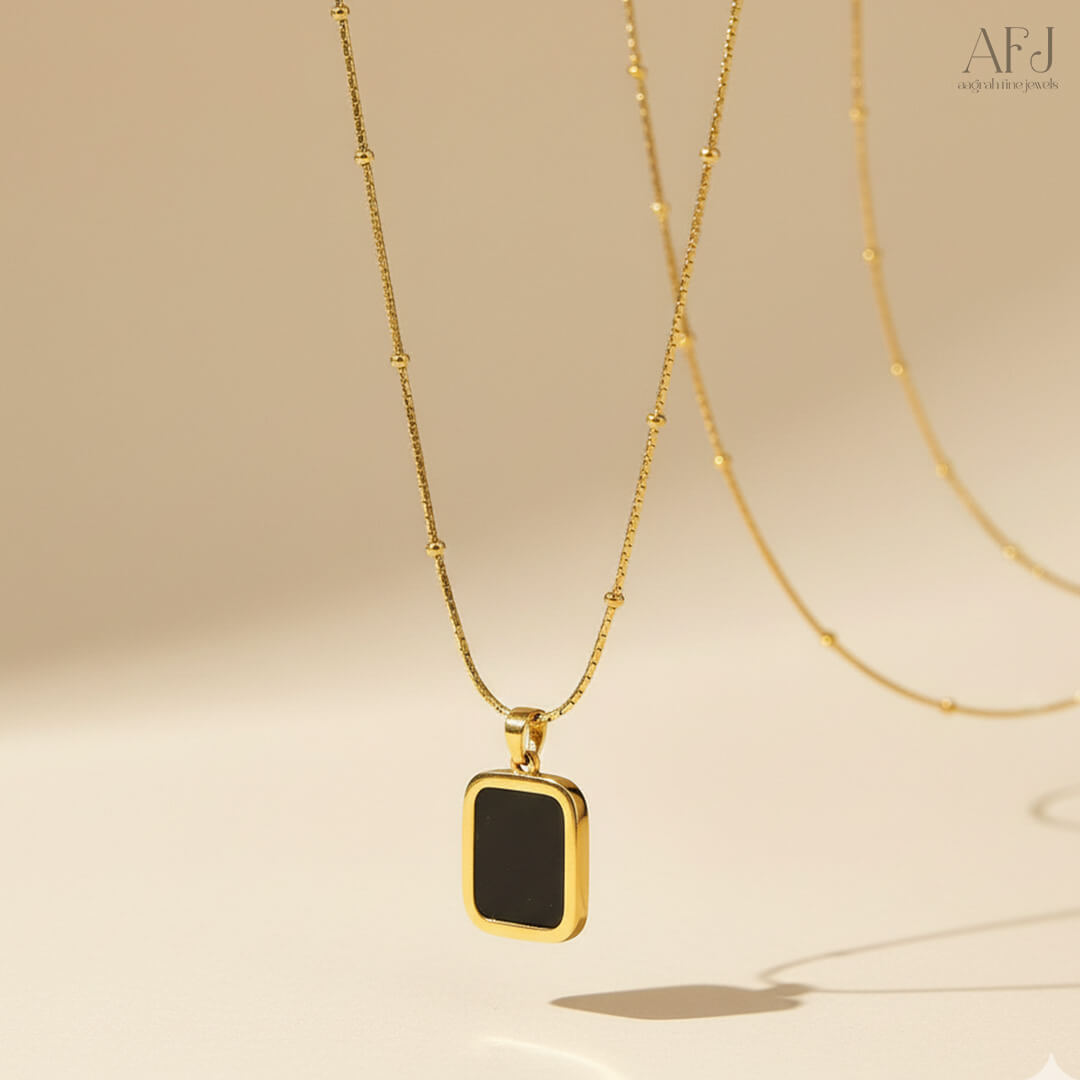 The Noir Luxe Geometric Pendant
