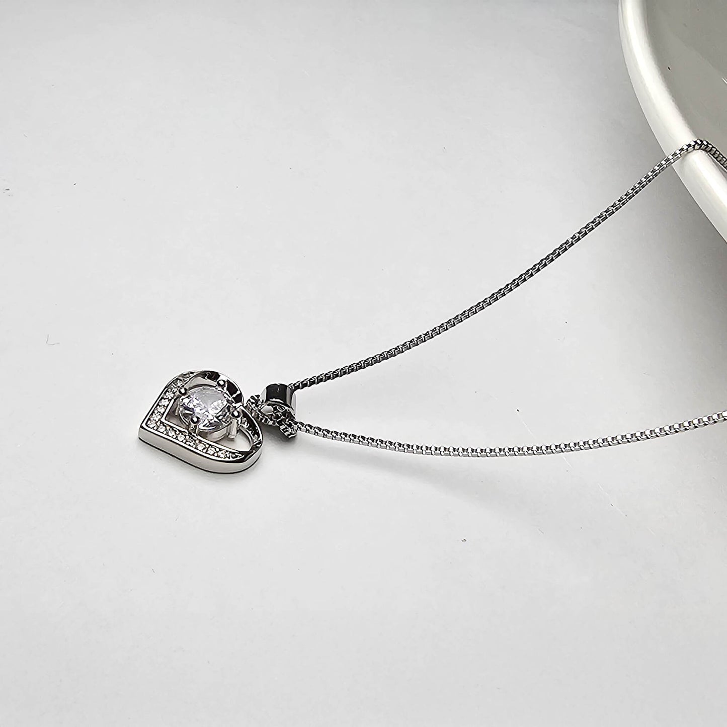 Luna Halo Heart Pendant