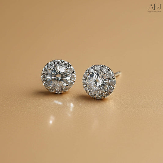 The Classic Round Halo Stud Earrings