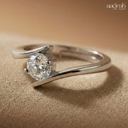 Aurora Silver-Plated Solitaire Ring