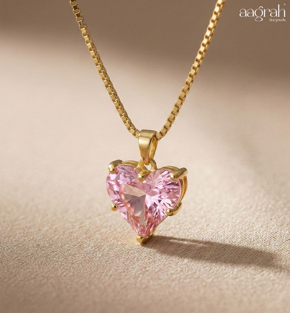 The Blush Heart Gold Pendant Necklace