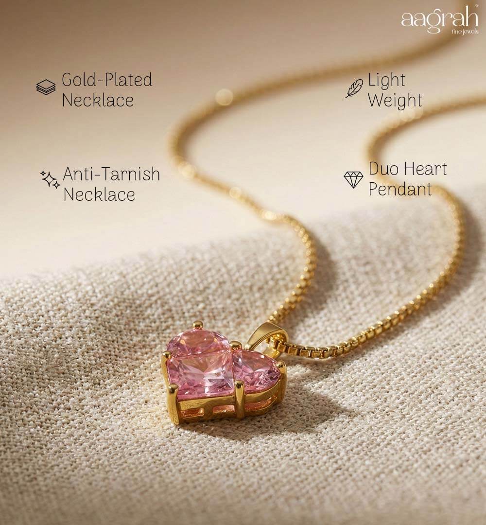 The Blush Heart Gold Pendant Necklace