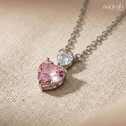 Blush Pink Heart Pendant Necklace