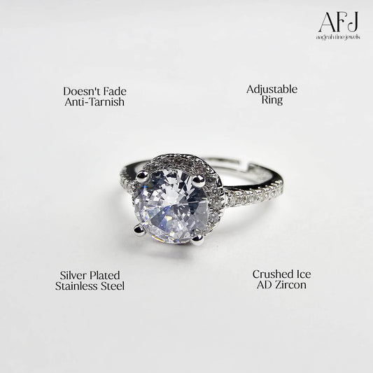Celeste Halo Silver Ring
