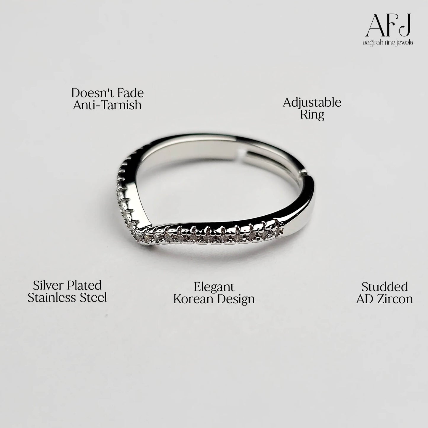 Celeste V-Shaped Korean Ring