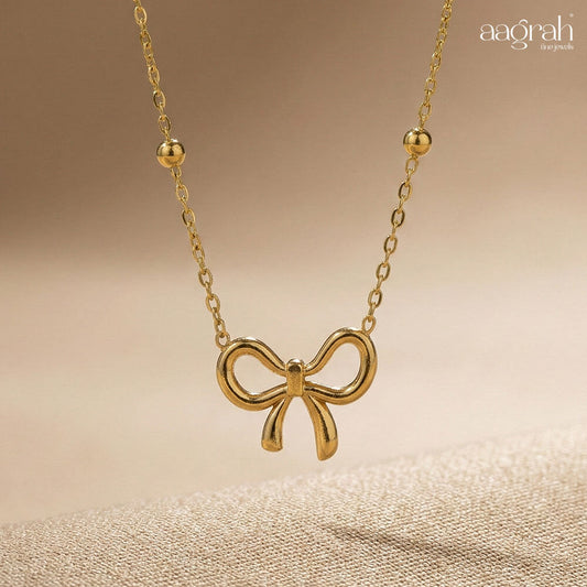 The Elegant Infinity Bow Pendant Necklace