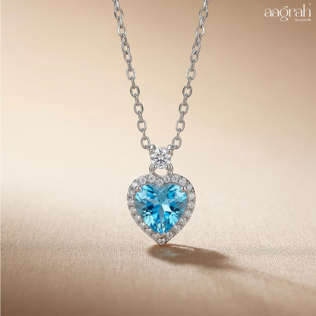 The Enchanted Blue Heart Pendant Necklace