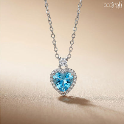 The Enchanted Blue Heart Pendant Necklace