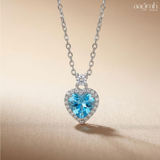 The Enchanted Blue Heart Pendant Necklace