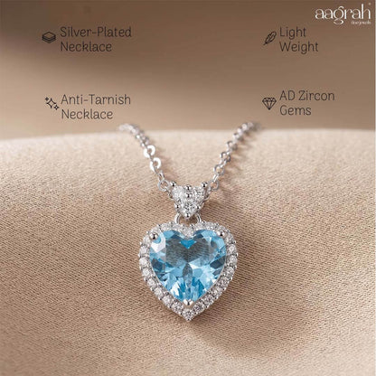 The Enchanted Blue Heart Pendant Necklace