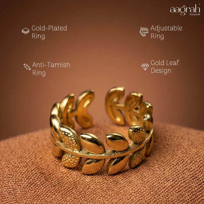 The Aurelia Leaf Adjustable Ring