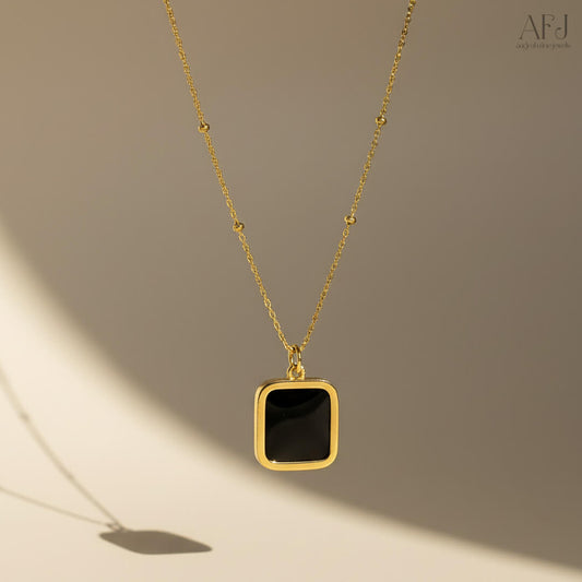 The Noir Luxe Geometric Pendant