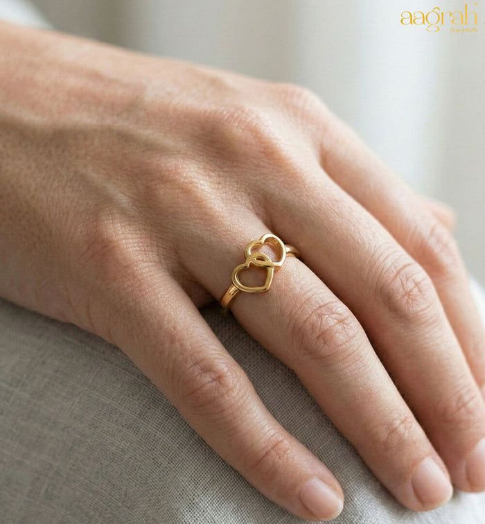 The Duo Heart Adjustable Ring