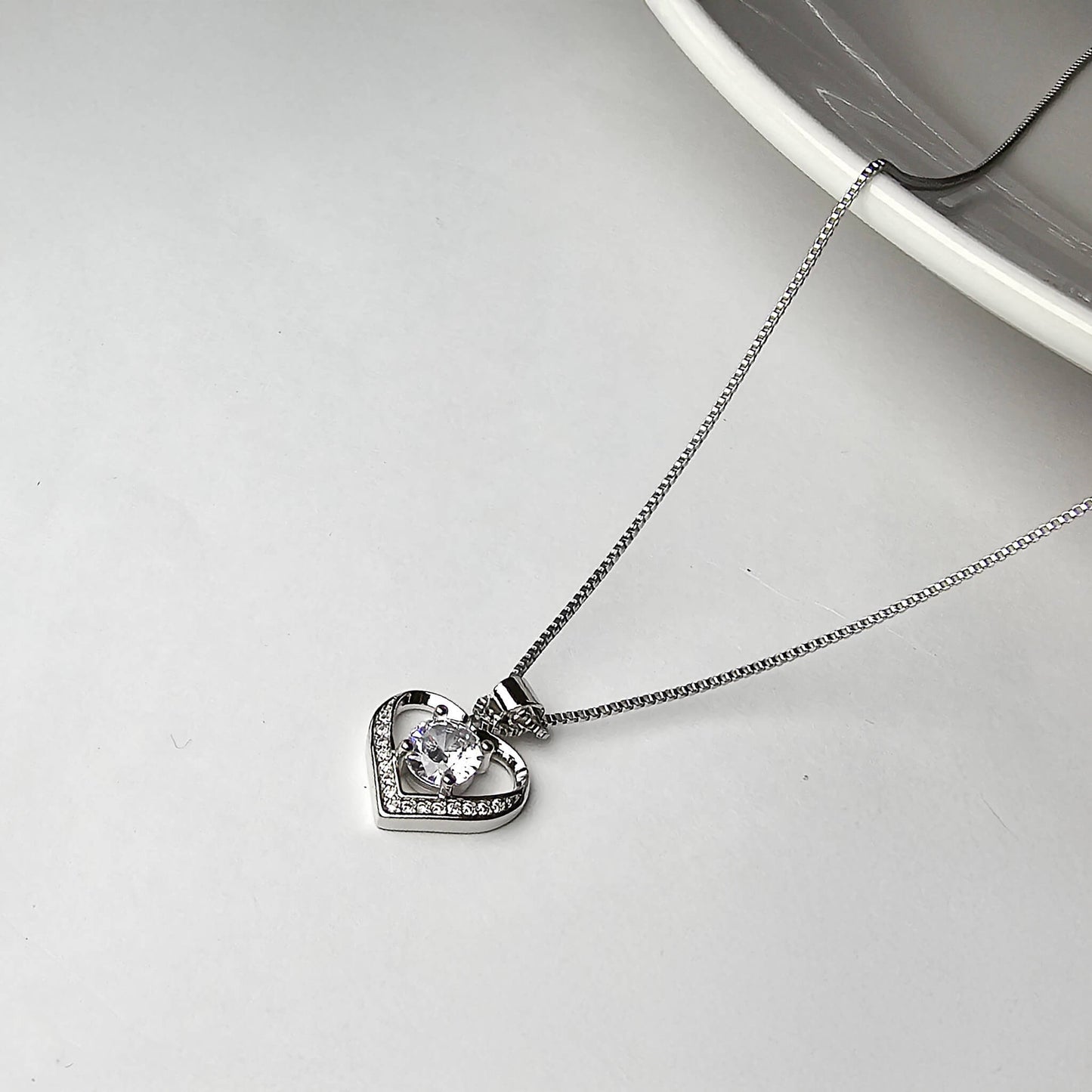 Luna Halo Heart Pendant