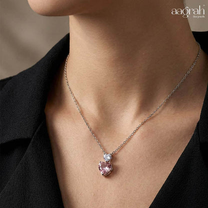 Blush Pink Heart Pendant Necklace