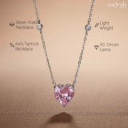 Celeste Blush Pink Heart Pendant Necklace