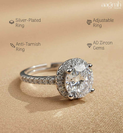 Celeste Halo Silver Ring