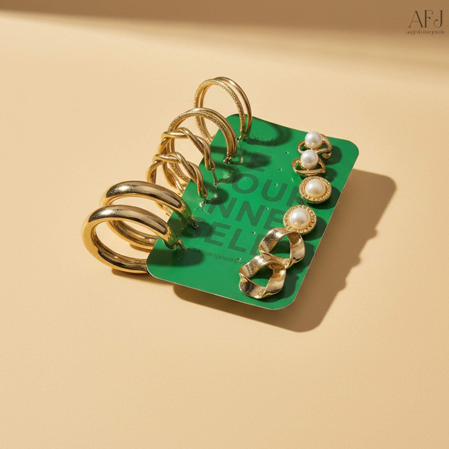 The Chic 6-Pair Gold Plated Earring Set